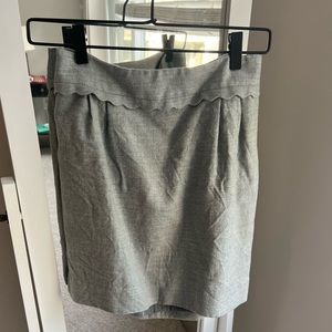 J. Crew Wool Gray Skirt Size 4 with scalloped waistline